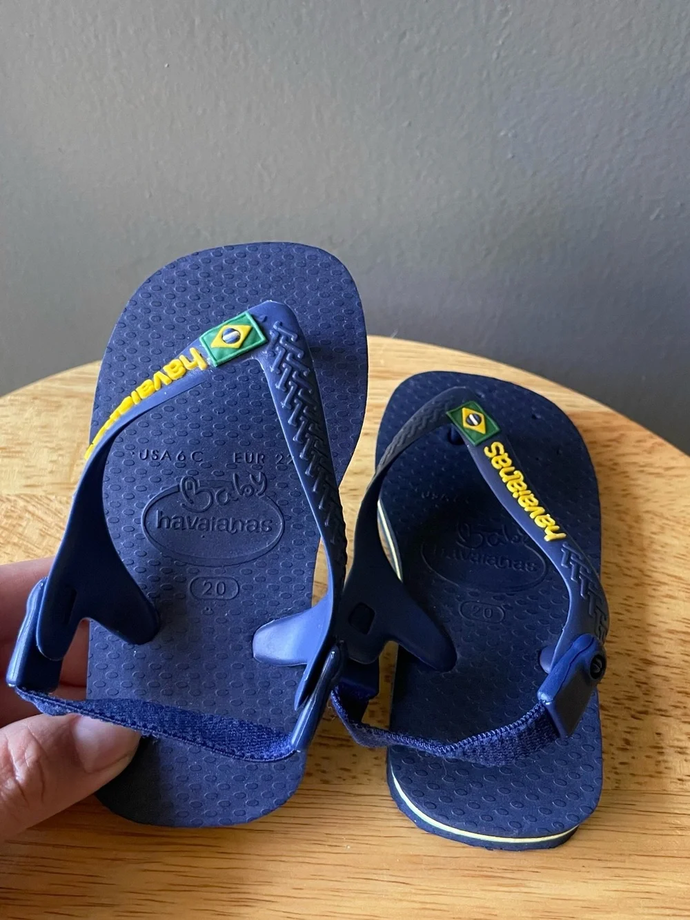 Havaianas Baby Blue Yellow Brazil Logo Flip Flop Sandals